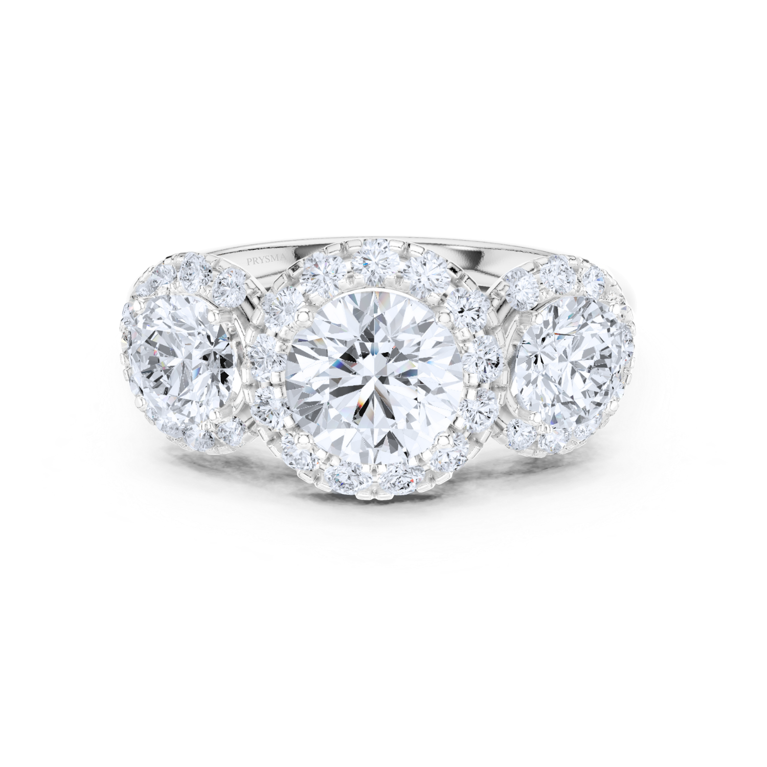 Triple Halo Diamond Ring