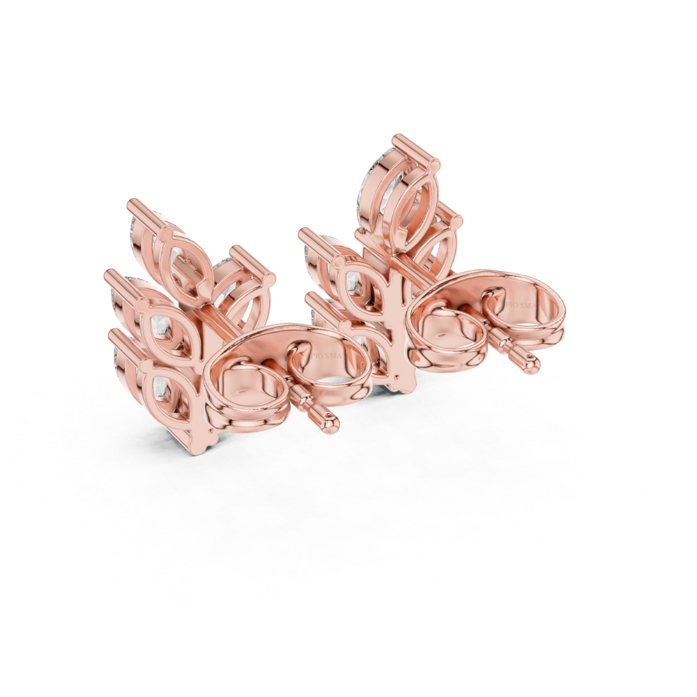 Lustrous Laurel Marquise Diamond Earrings