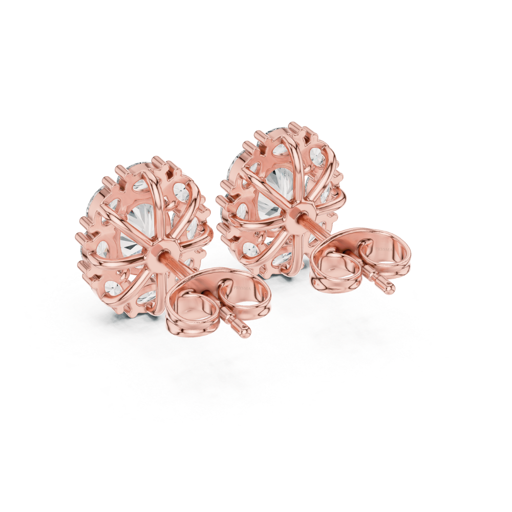 Radiant Oval Cluster Diamond Studs