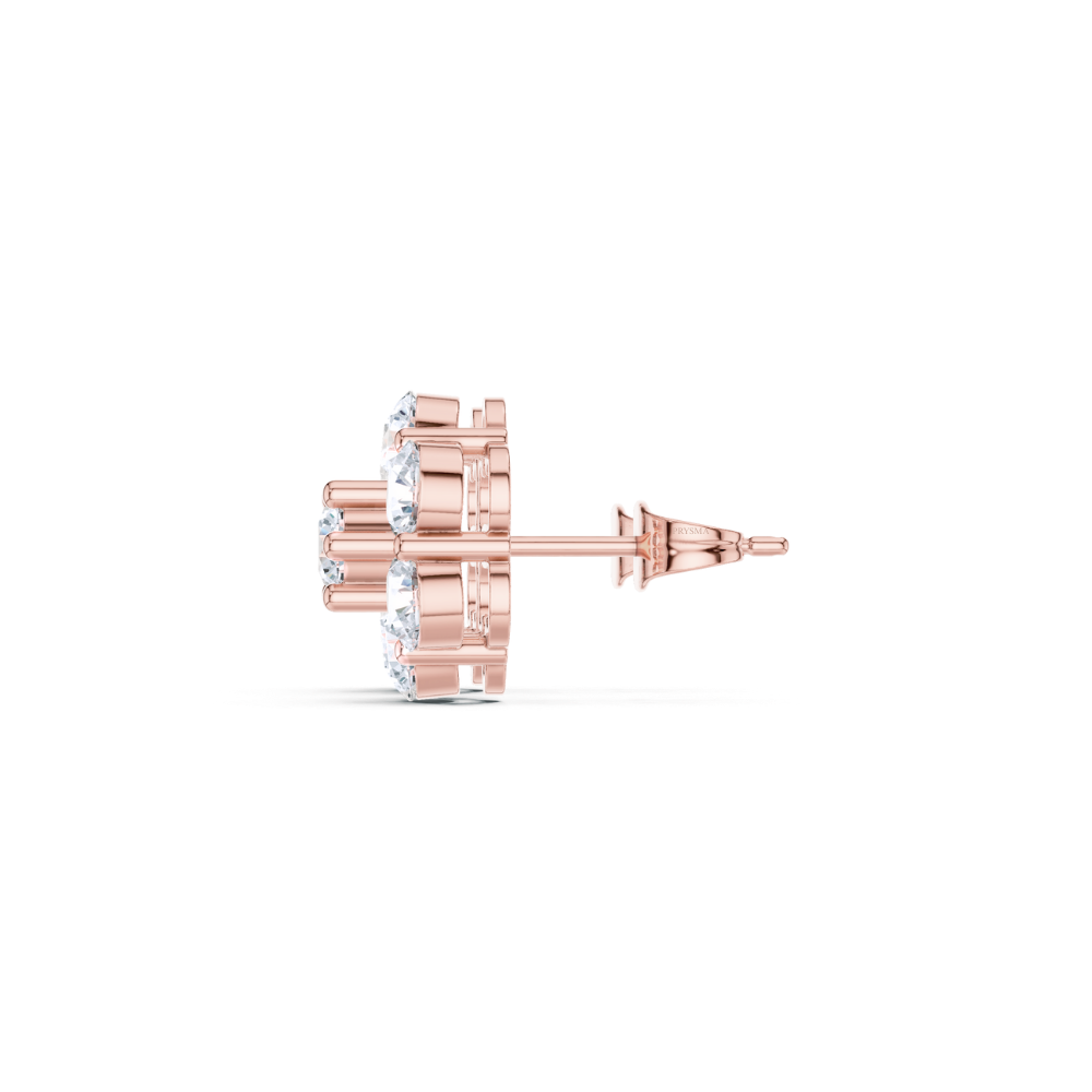Diamond Bloom Cluster Stud Earrings