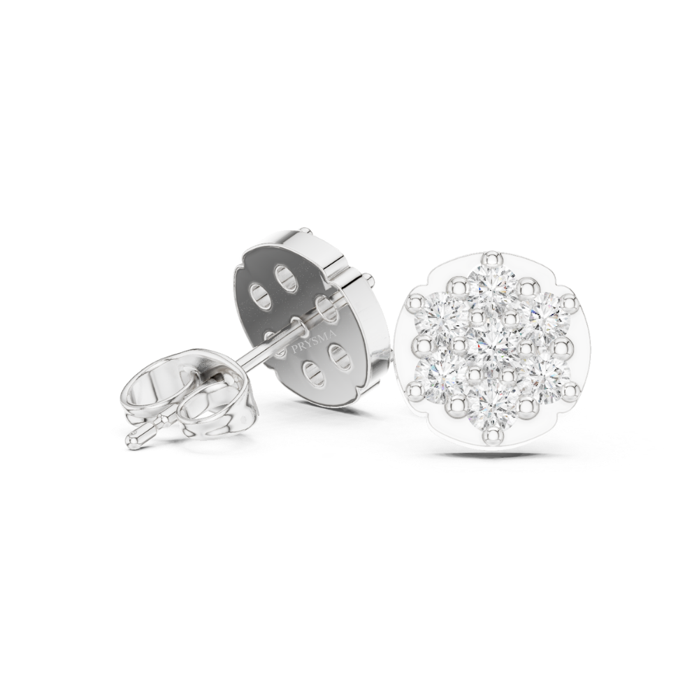 Classic Cluster Diamond Stud Earrings