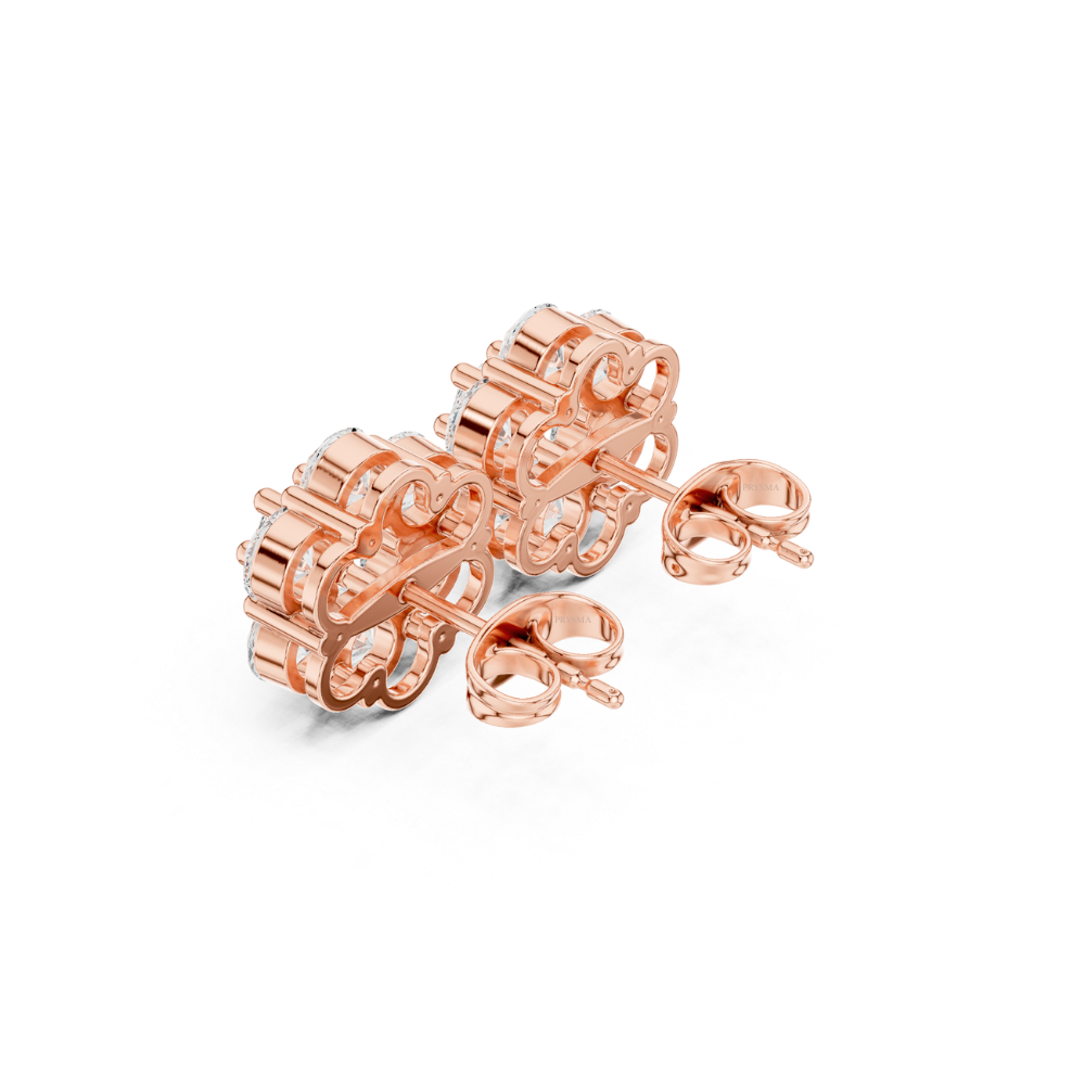 Diamond Bloom Cluster Stud Earrings