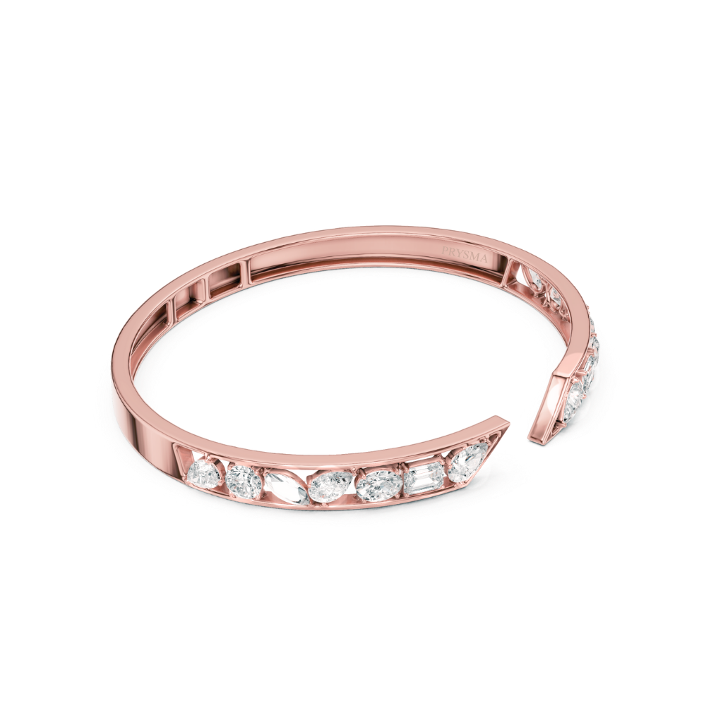V-Edge Diamond Open Bangle