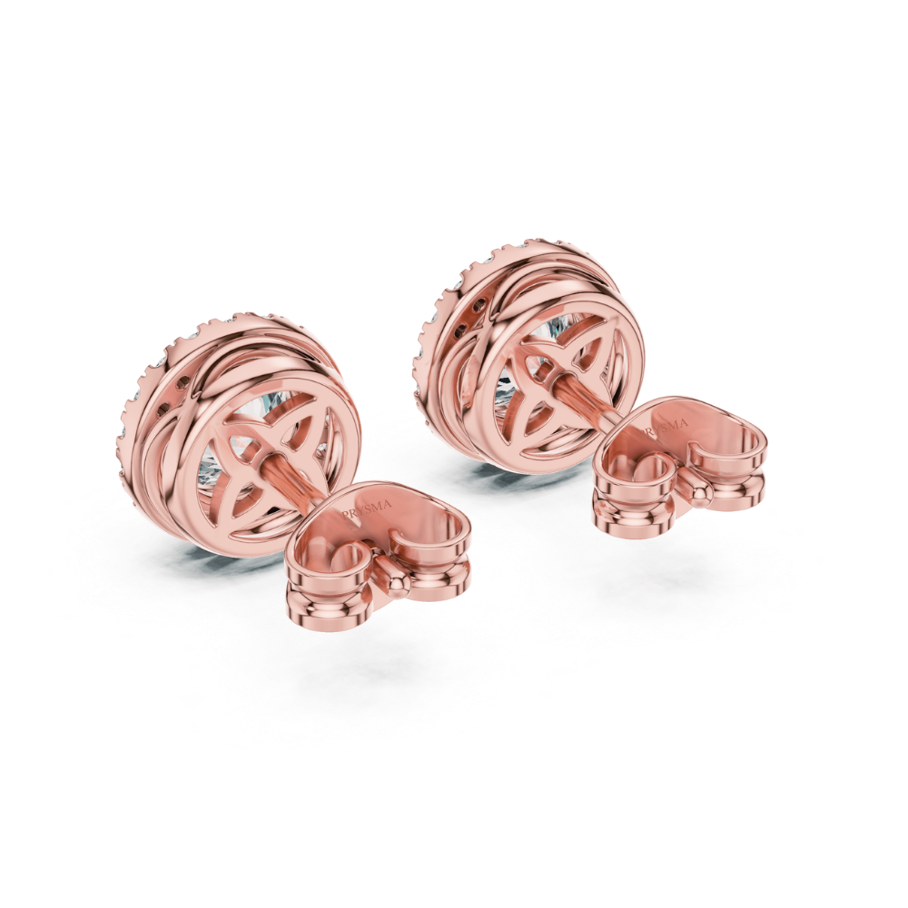 Bezel-Set Halo Stud Earrings