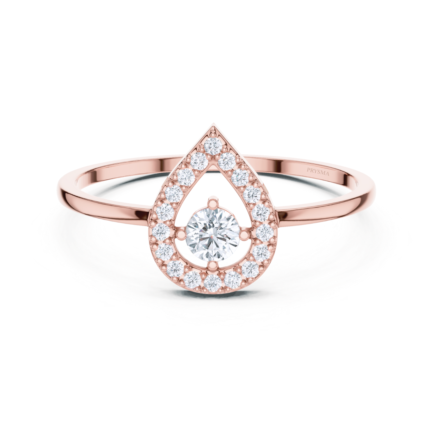 Heart-Shaped Halo Diamond Ring