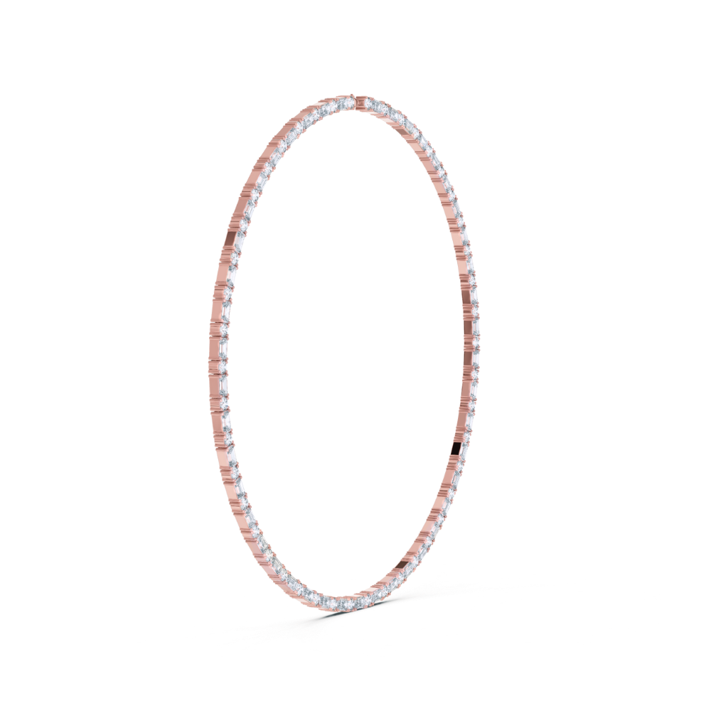 Radiant Emerald Diamond Line Necklace