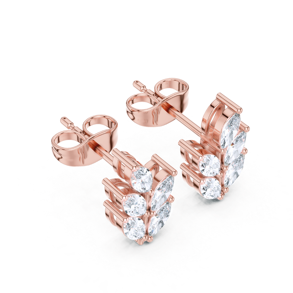 Lustrous Laurel Marquise Diamond Earrings
