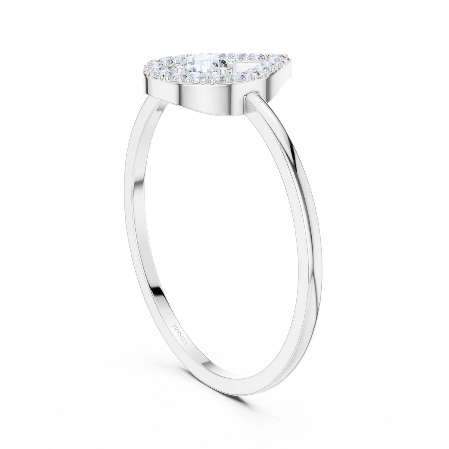 Heart-Shaped Halo Diamond Ring