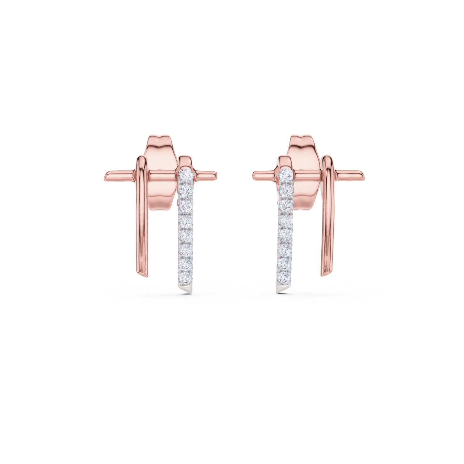 Modern Elegance Diamond Bar Earrings