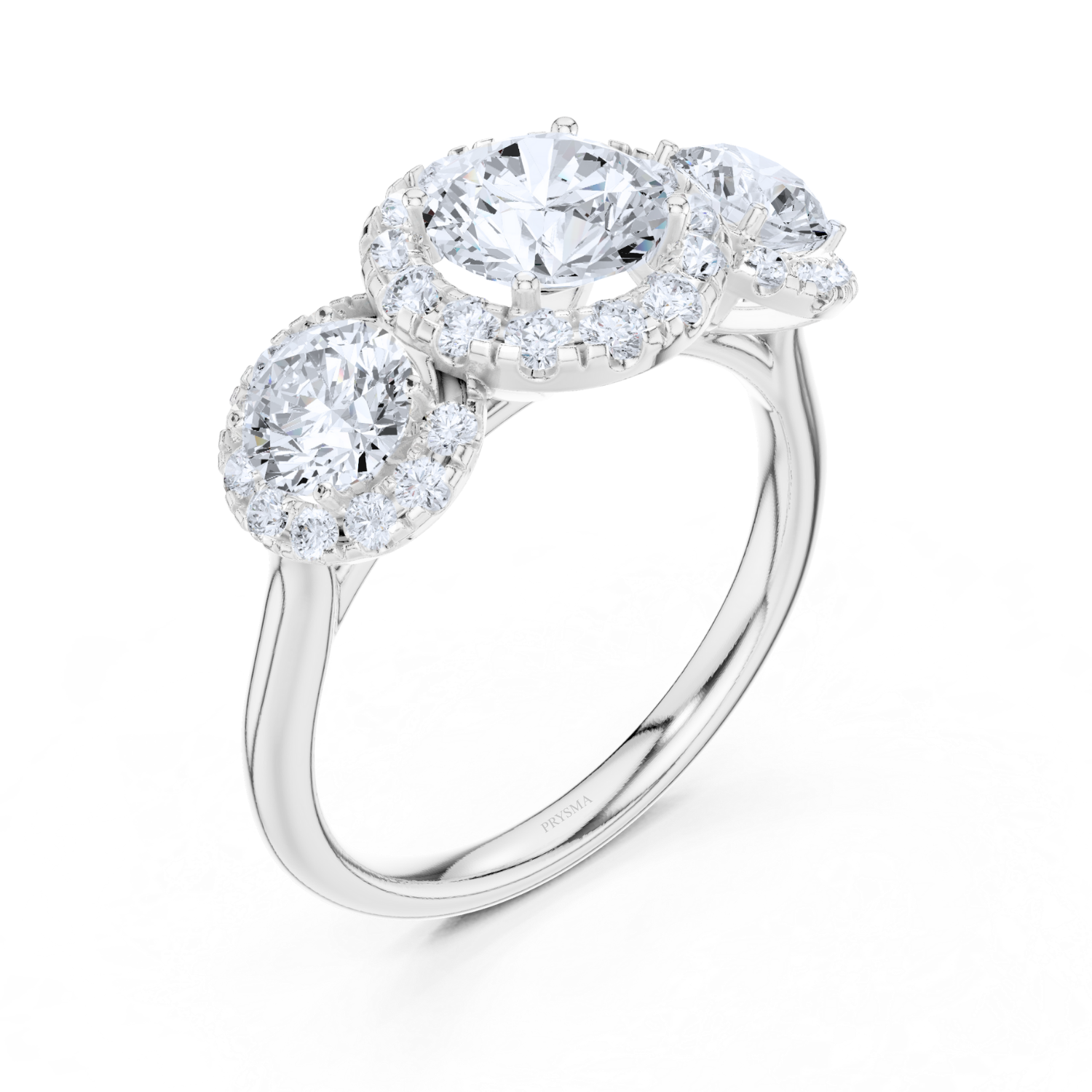 Triple Halo Diamond Ring