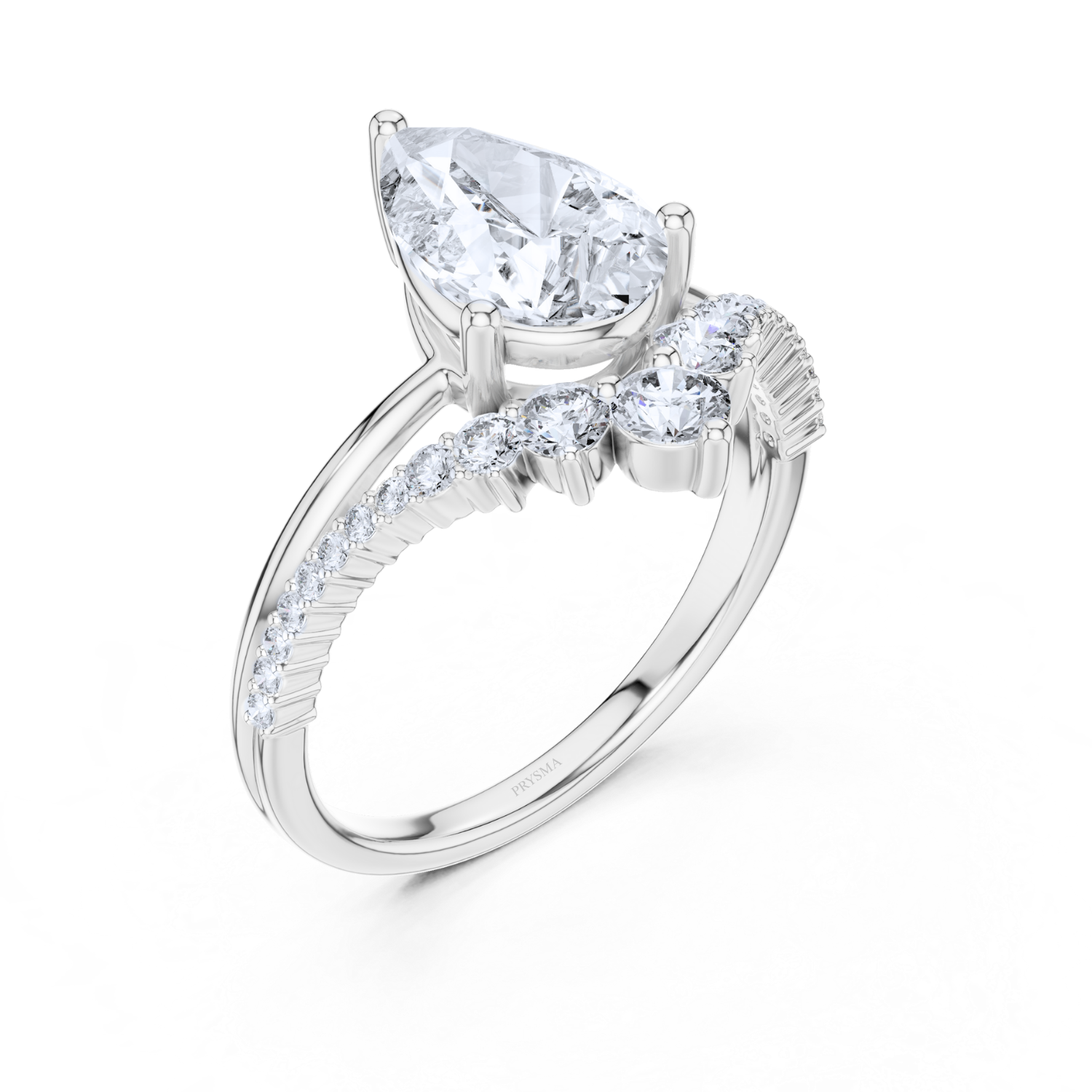 Majestic Pear-Cut Diamond Crossover Ring
