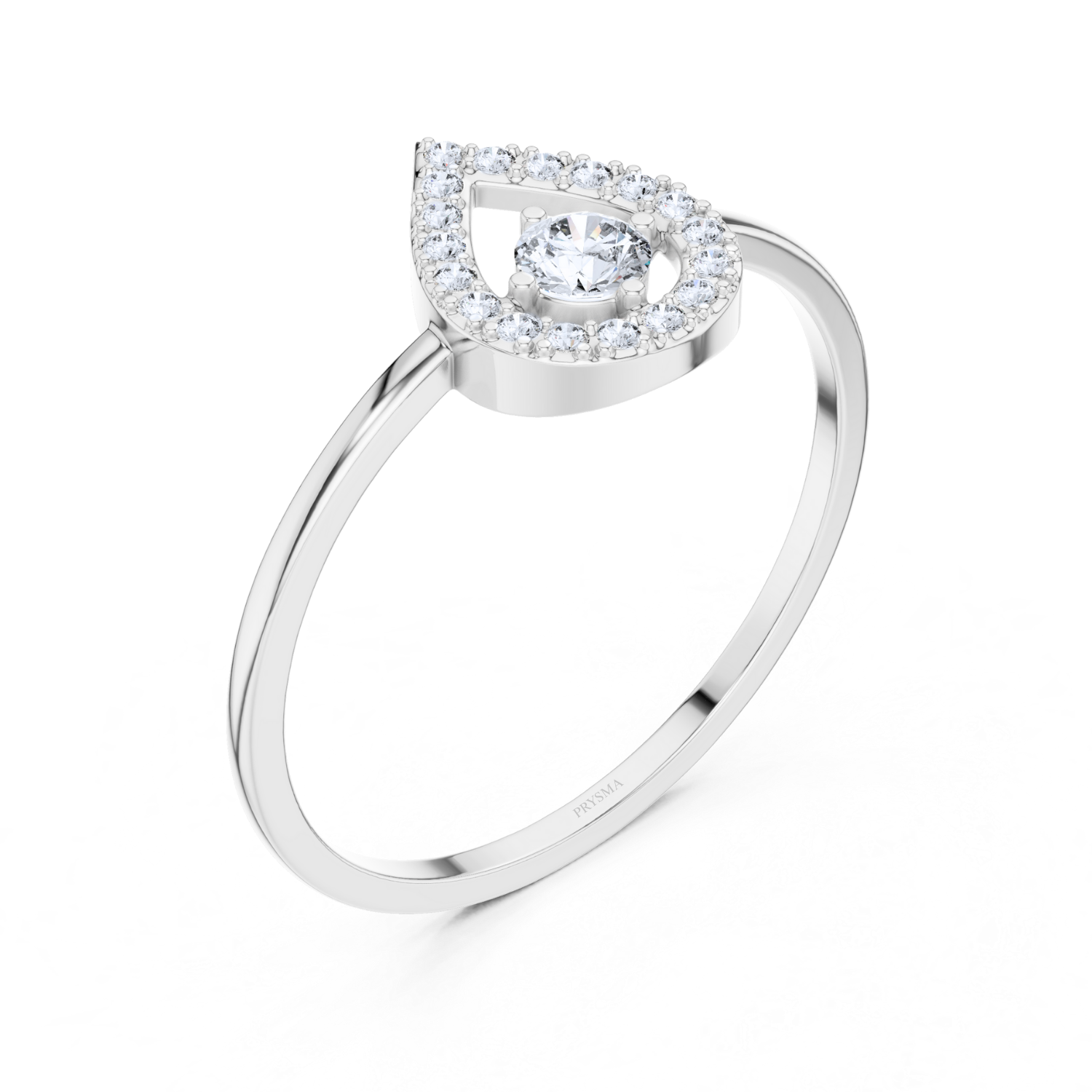 Heart-Shaped Halo Diamond Ring