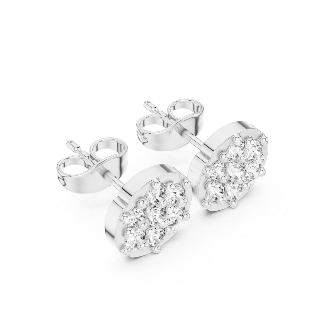 Classic Cluster Diamond Stud Earrings