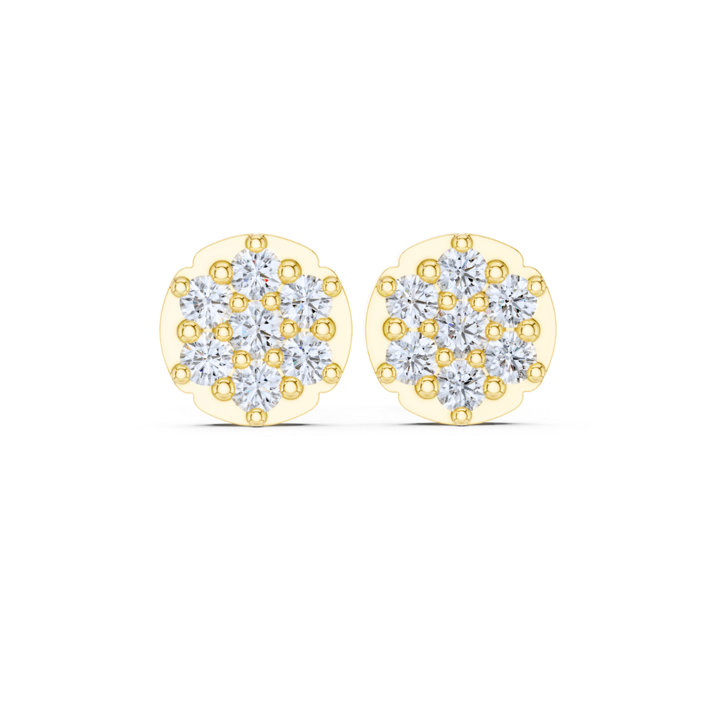 Classic Cluster Diamond Stud Earrings