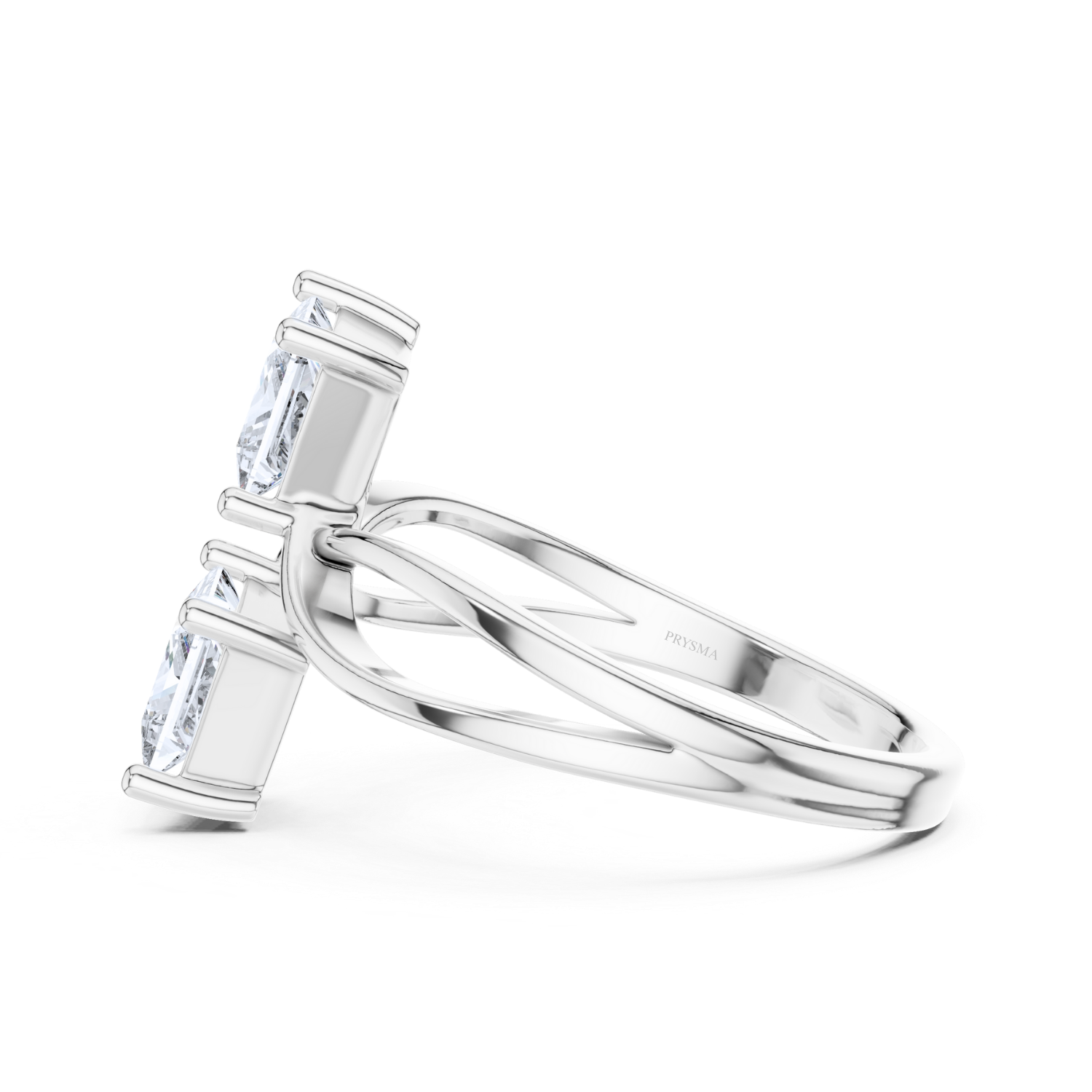 Modern Twin Princess-Cut Diamond Ring