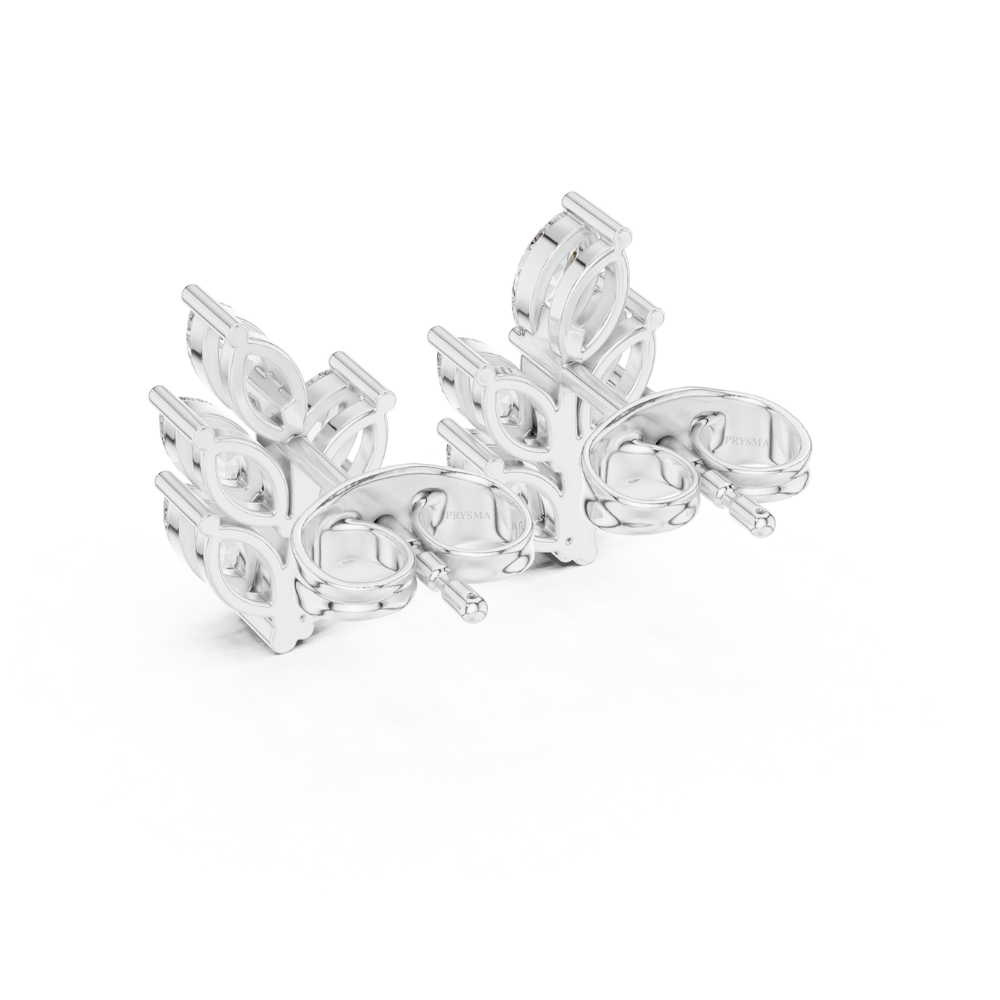 Lustrous Laurel Marquise Diamond Earrings