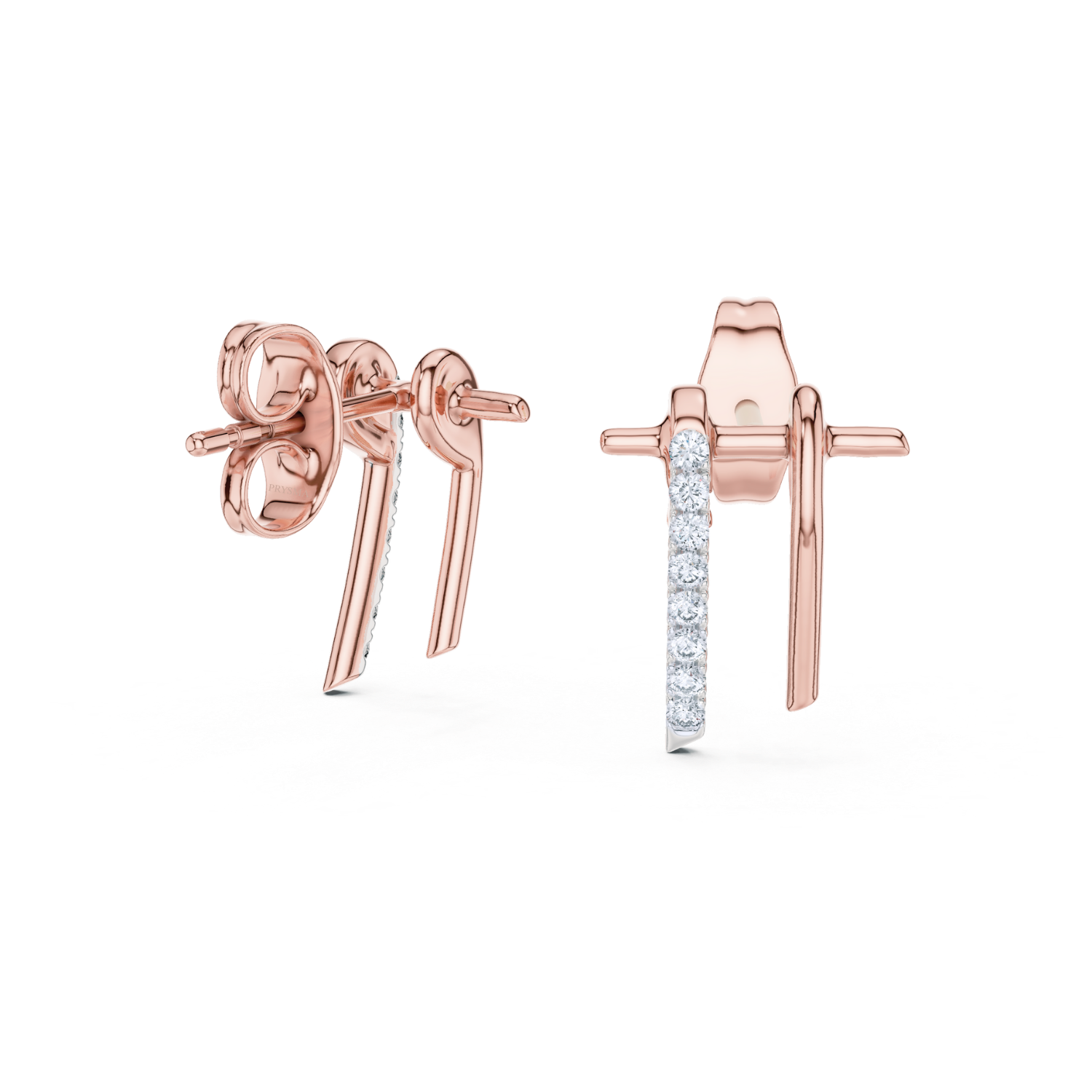 Modern Elegance Diamond Bar Earrings