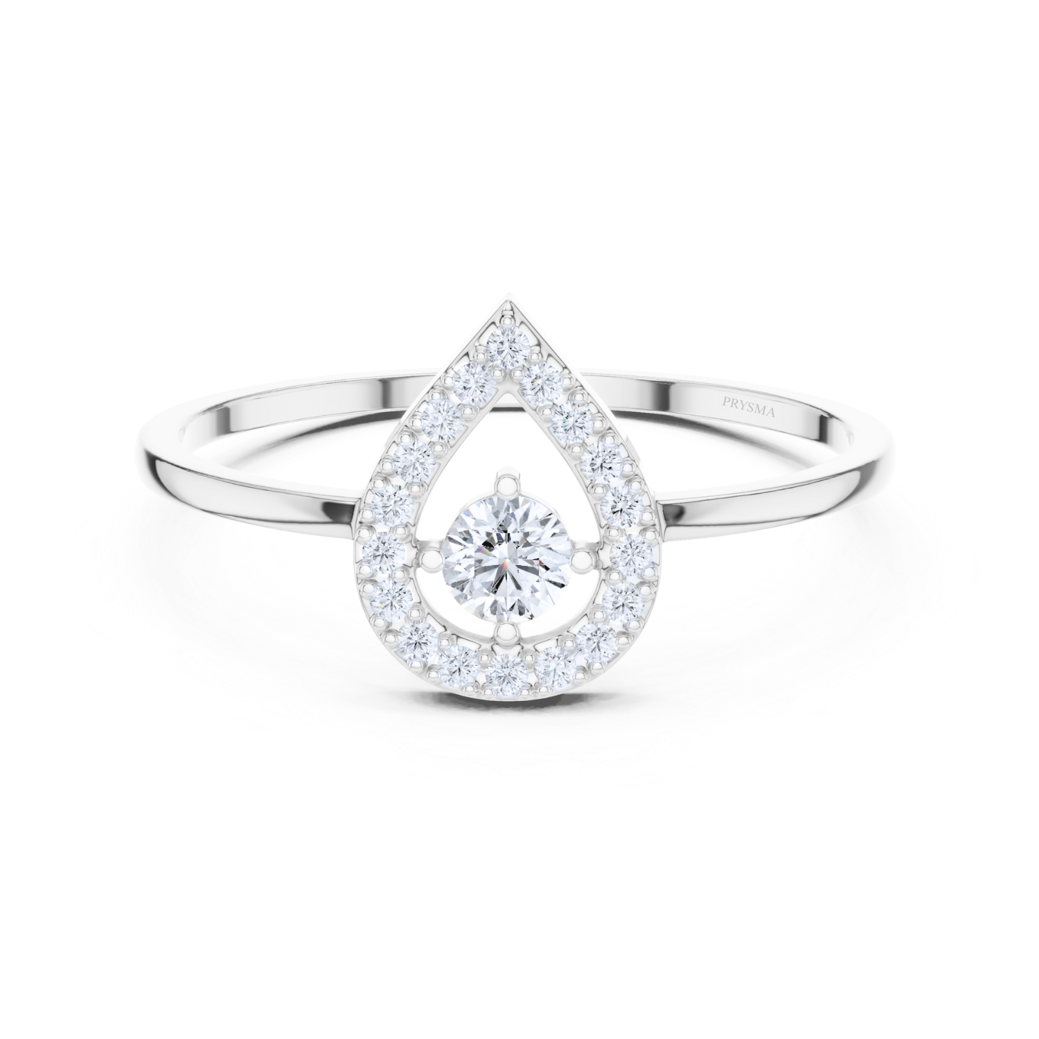 Heart-Shaped Halo Diamond Ring