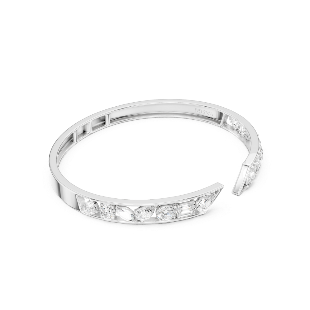 V-Edge Diamond Open Bangle