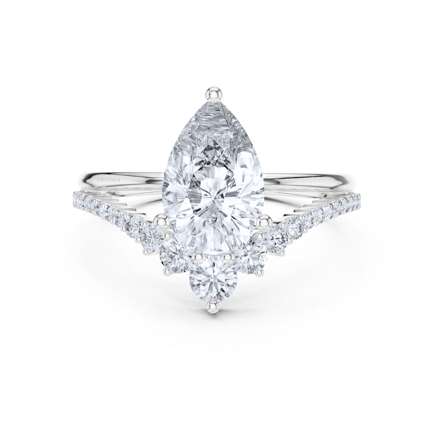 Majestic Pear-Cut Diamond Crossover Ring
