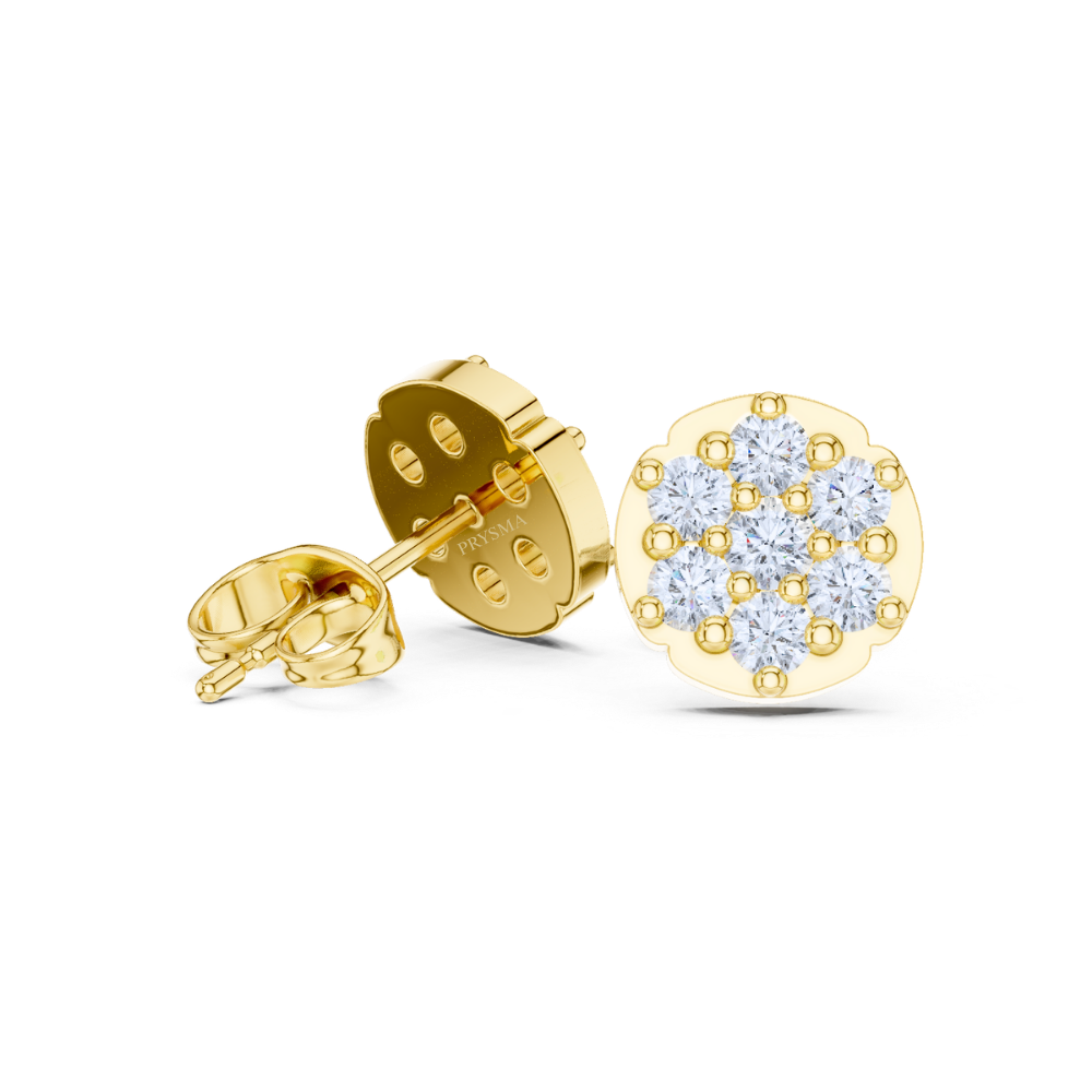Classic Cluster Diamond Stud Earrings