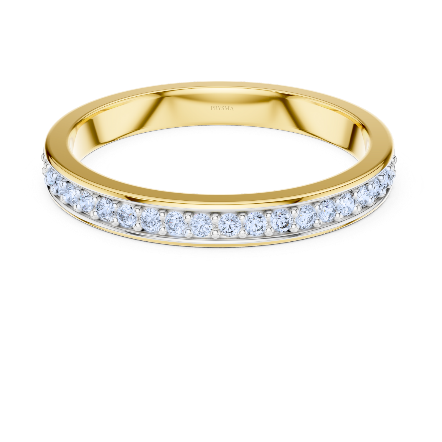 Golden Glint Channel Diamond Ring
