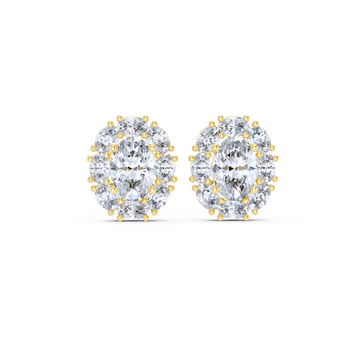 Radiant Oval Cluster Diamond Studs