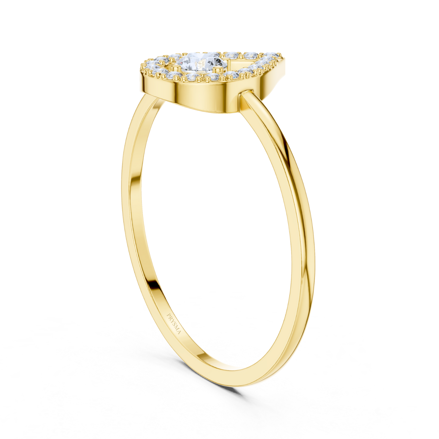 Heart-Shaped Halo Diamond Ring