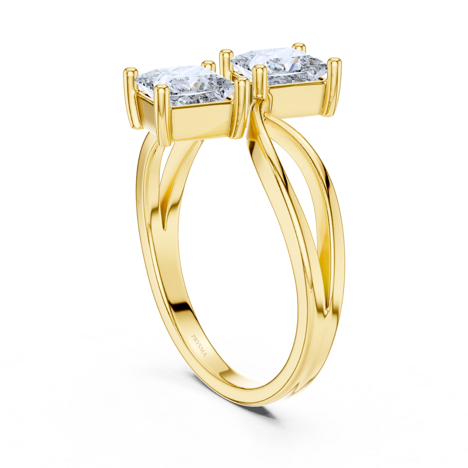 Modern Twin Princess-Cut Diamond Ring