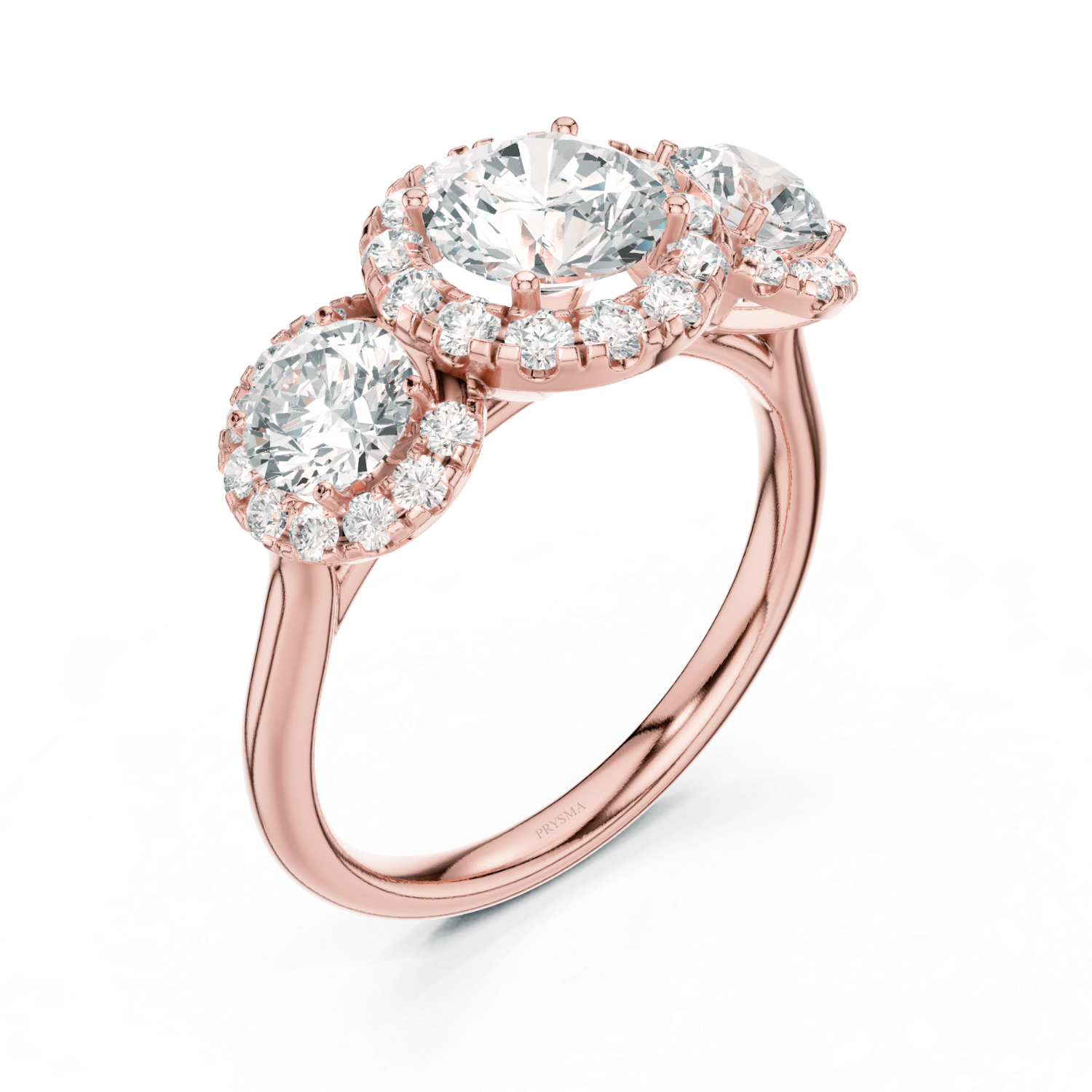 Triple Halo Diamond Ring