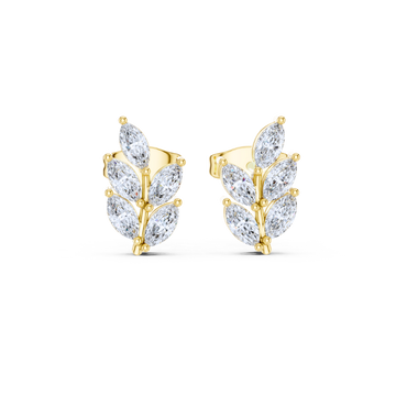 Lustrous Laurel Marquise Diamond Earrings