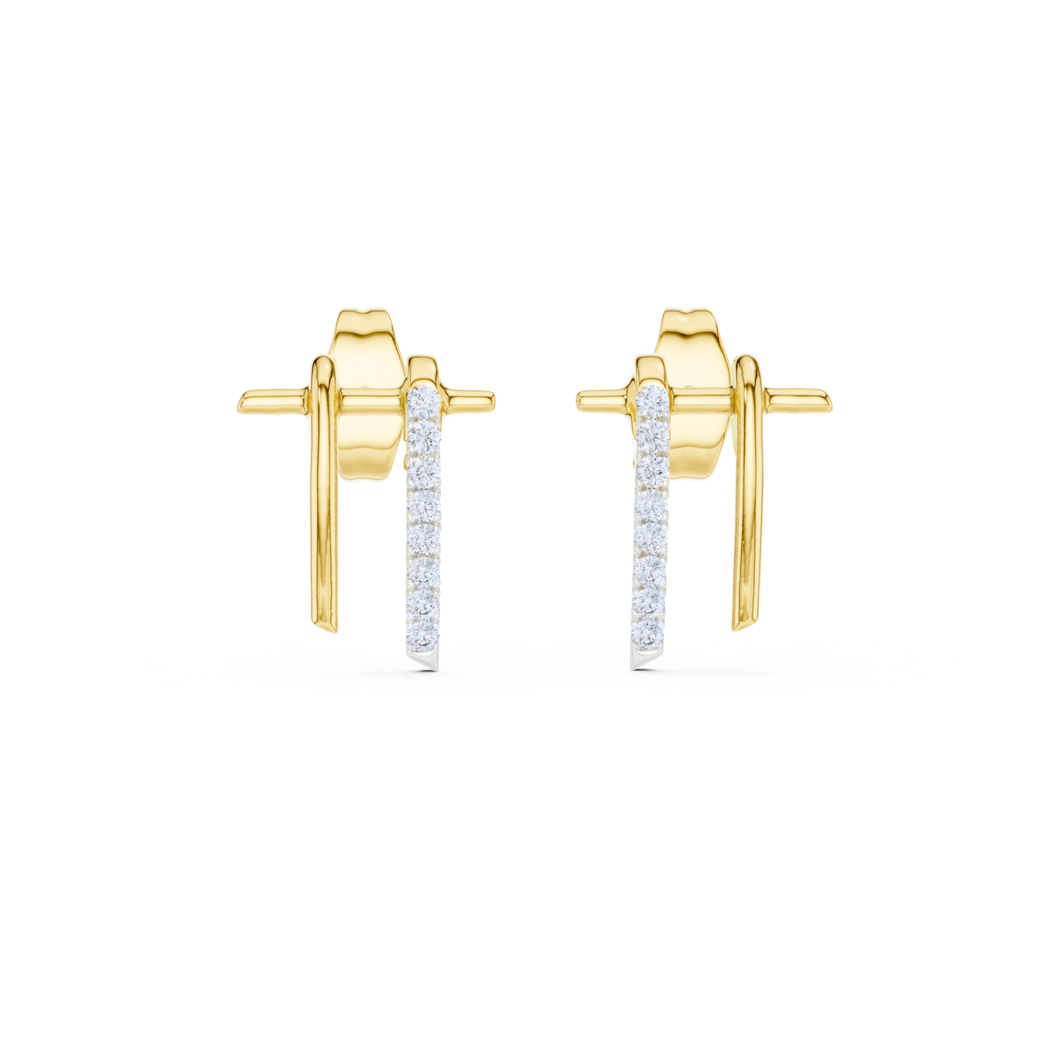 Modern Elegance Diamond Bar Earrings