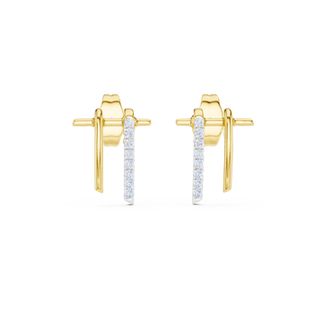 Modern Elegance Diamond Bar Earrings
