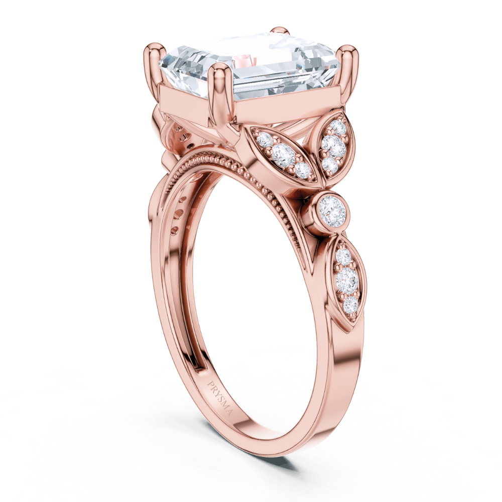 Regal Bloom Emerald-Cut Ring