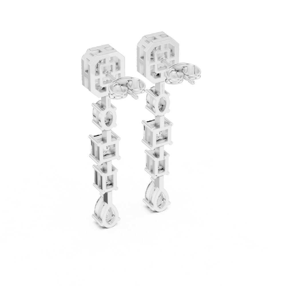Aurora Geometric Cascade Earrings