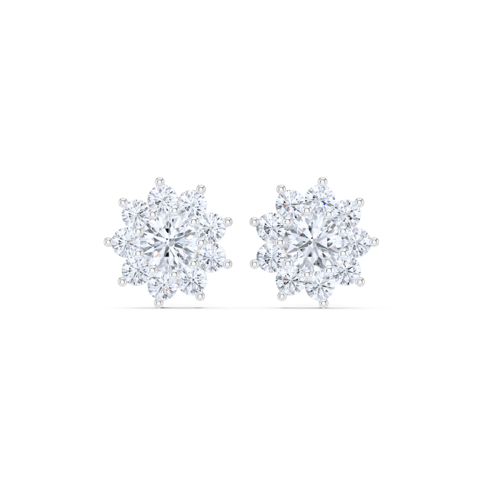 Starlight Cluster Diamond Stud Earrings