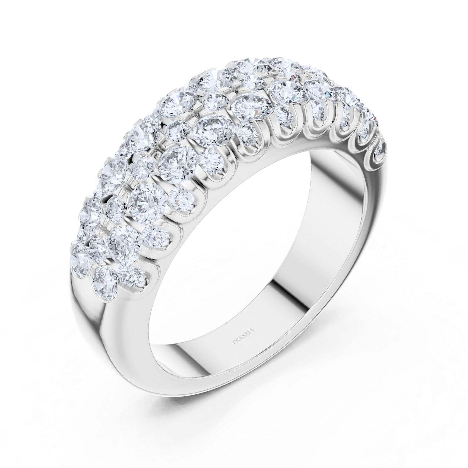 Triple Row Diamond Eternity Band