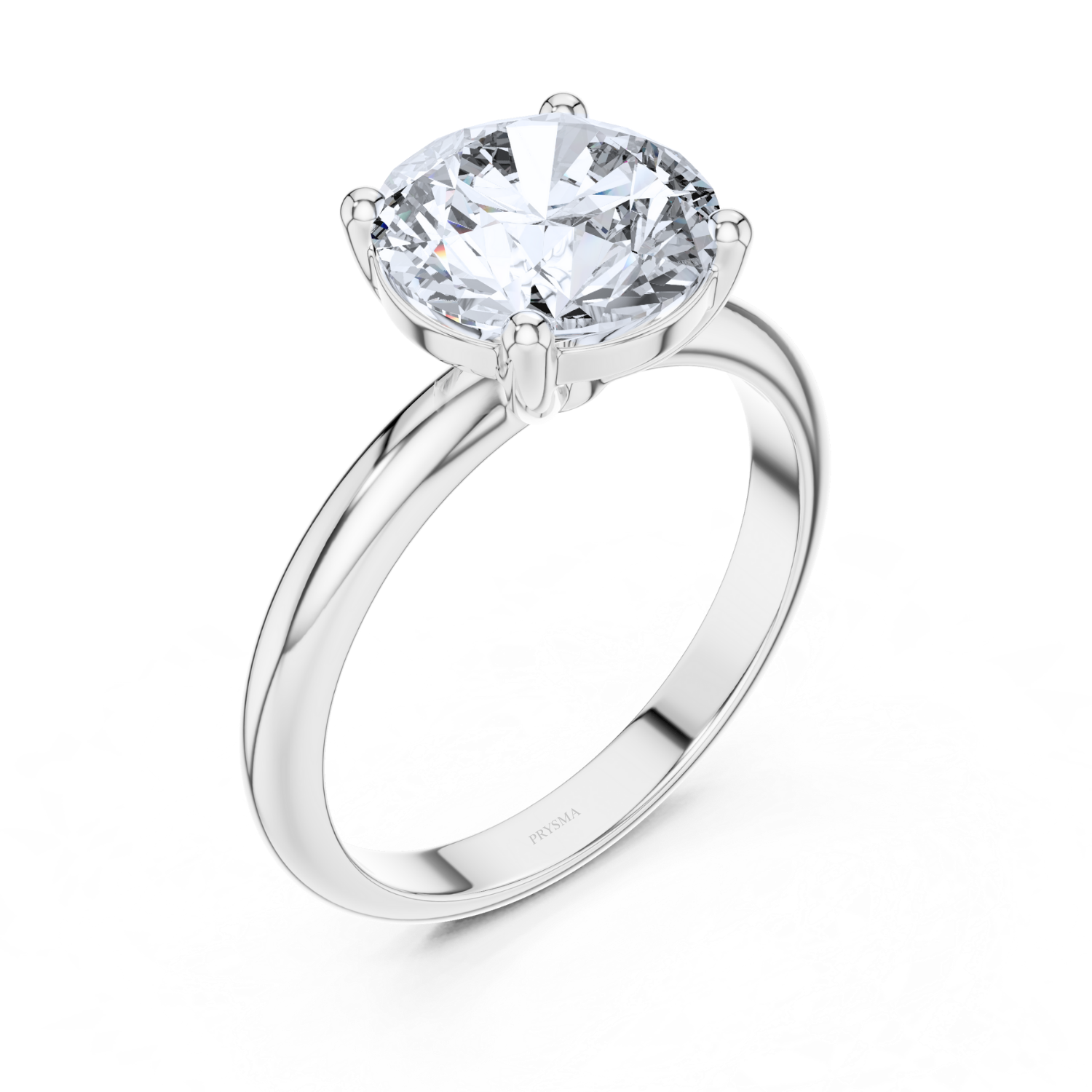 Regal Embrace Round Solitaire Ring