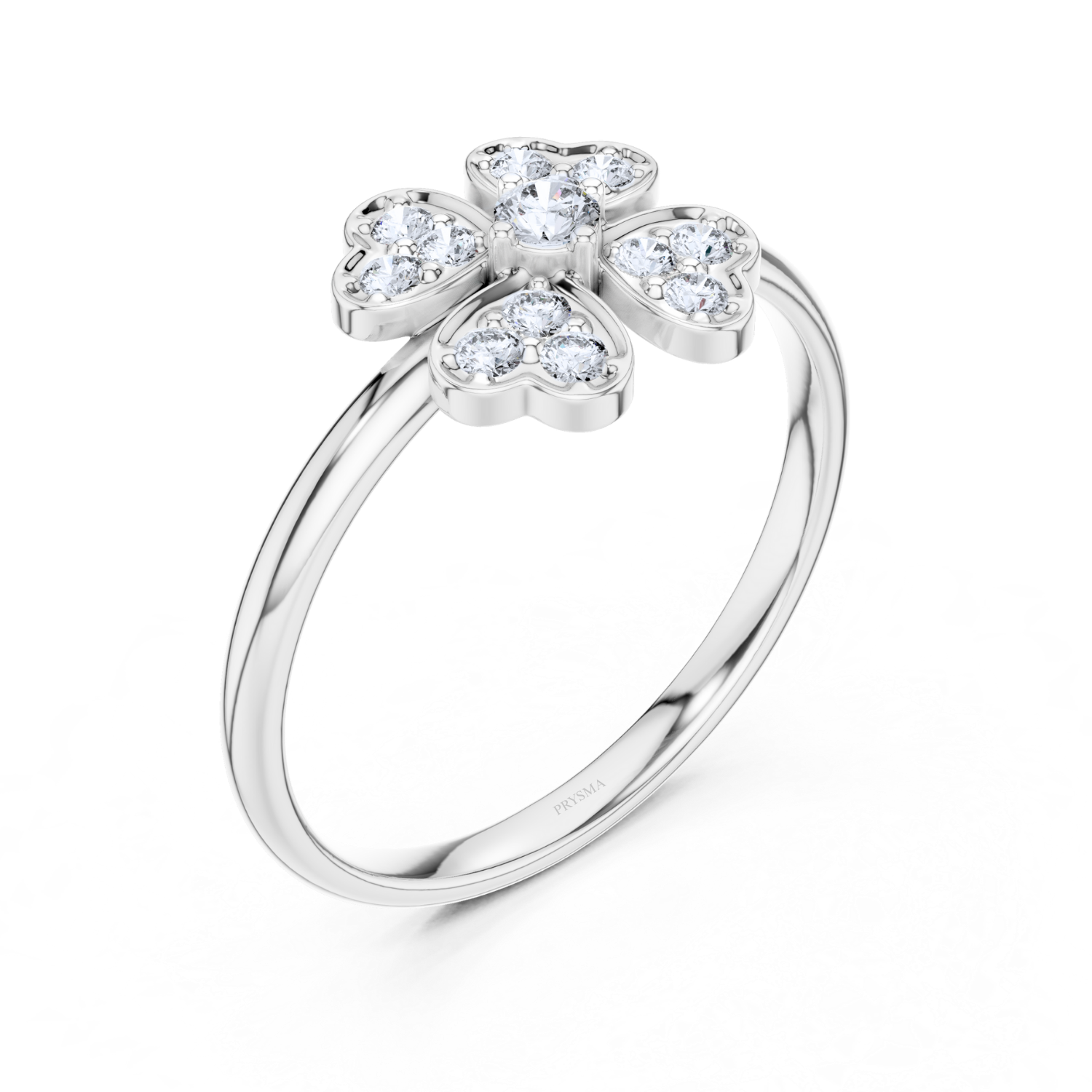 Blooming Diamond Clover Ring