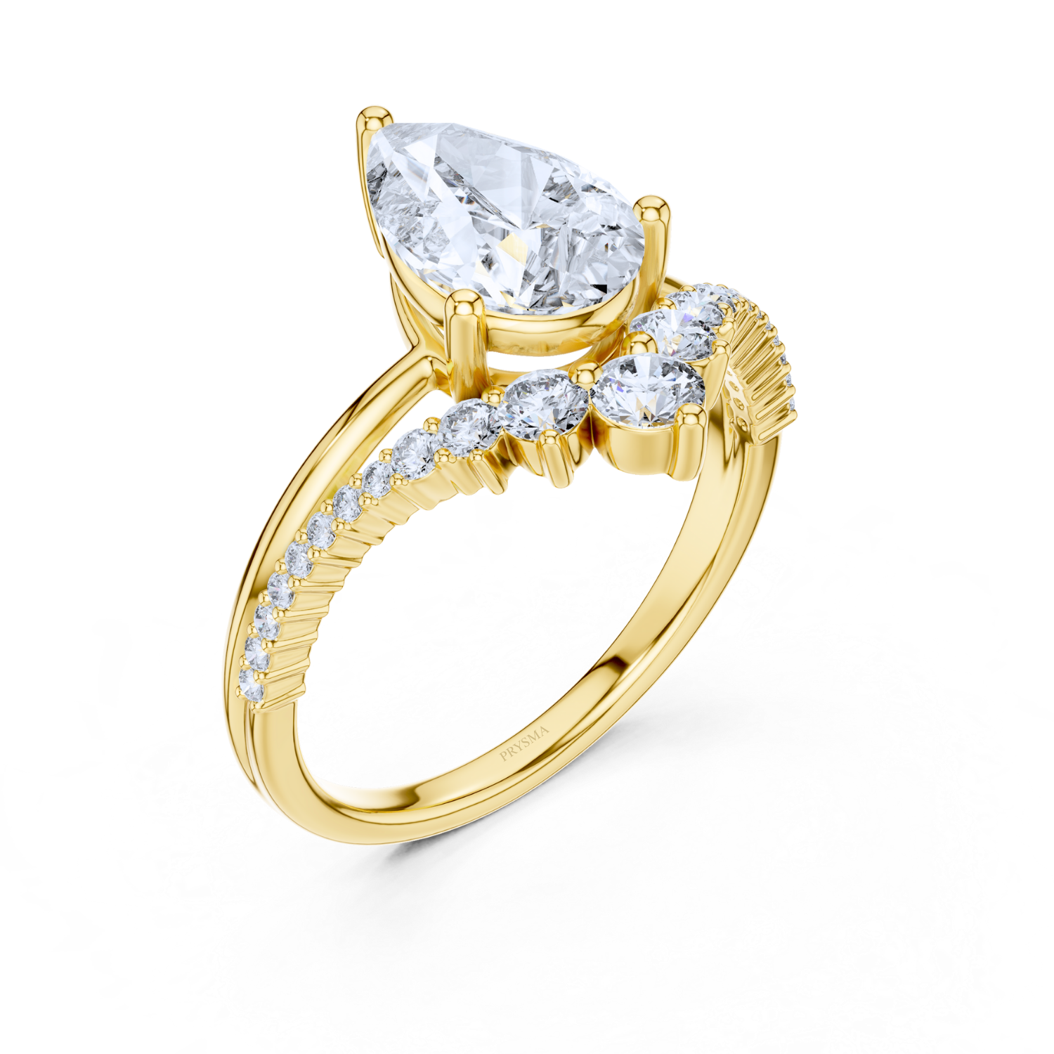 Majestic Pear-Cut Diamond Crossover Ring
