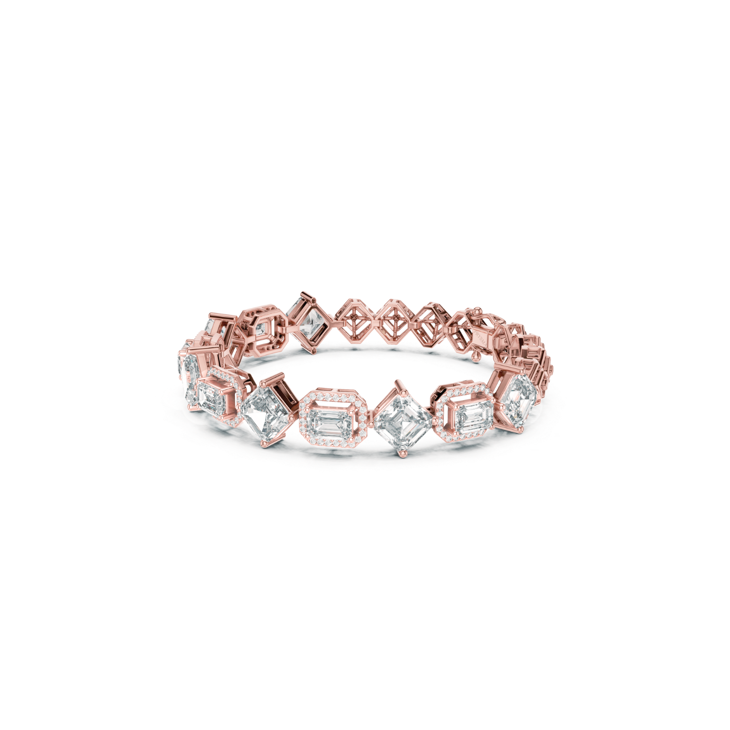 Regal Radiance Emerald-Cut Diamond Bracelet