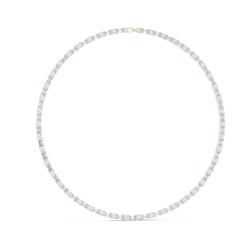 Radiant Emerald Diamond Line Necklace