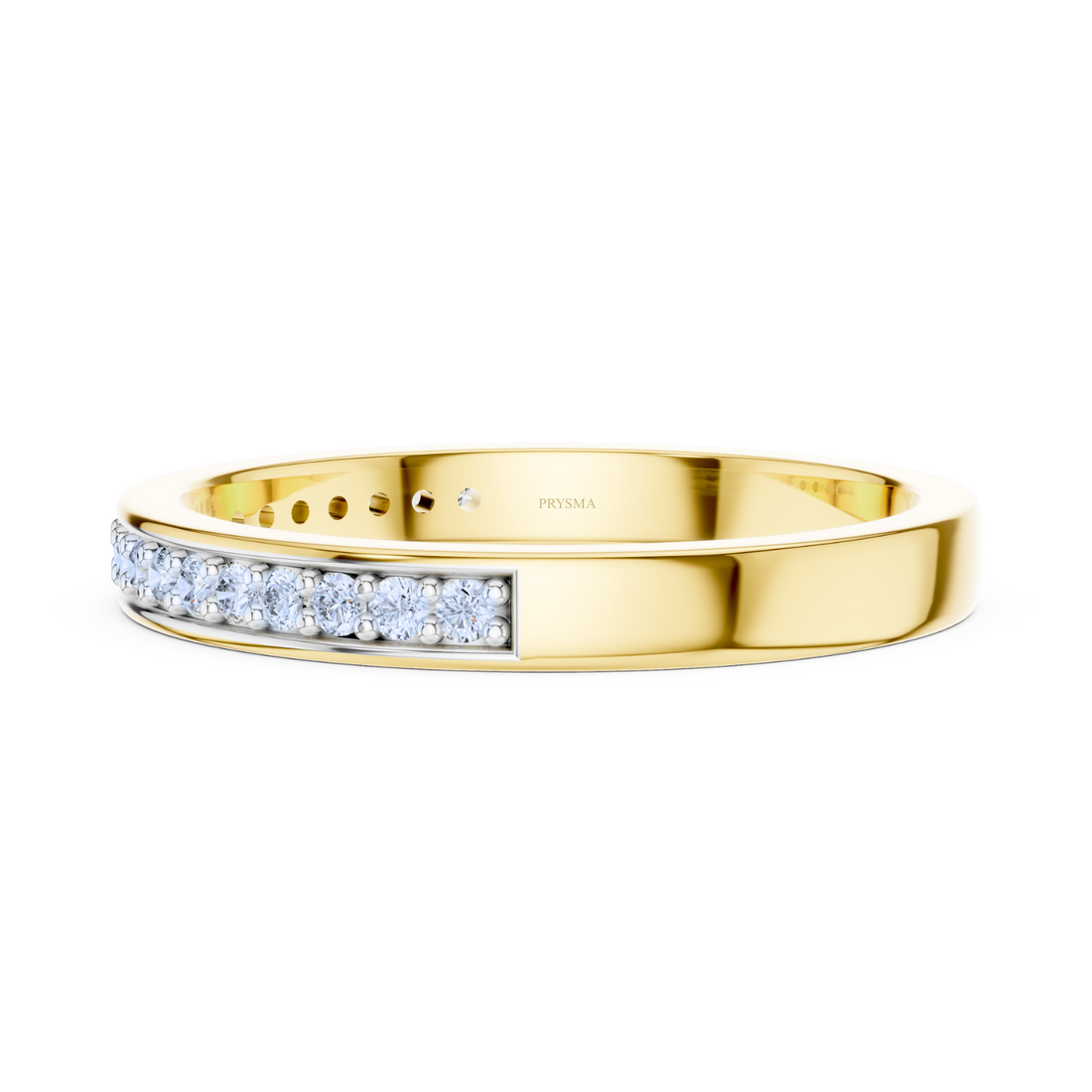 Golden Glint Channel Diamond Ring