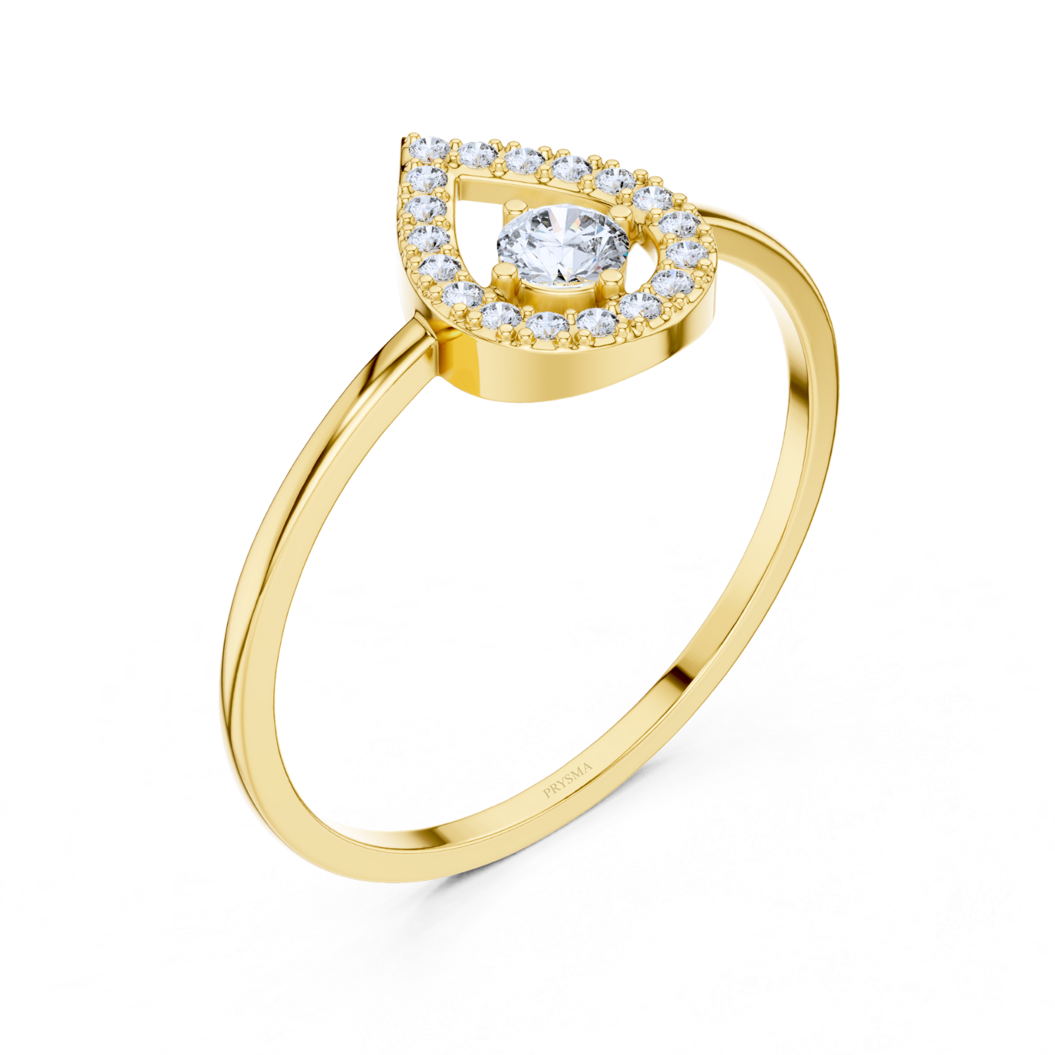 Heart-Shaped Halo Diamond Ring