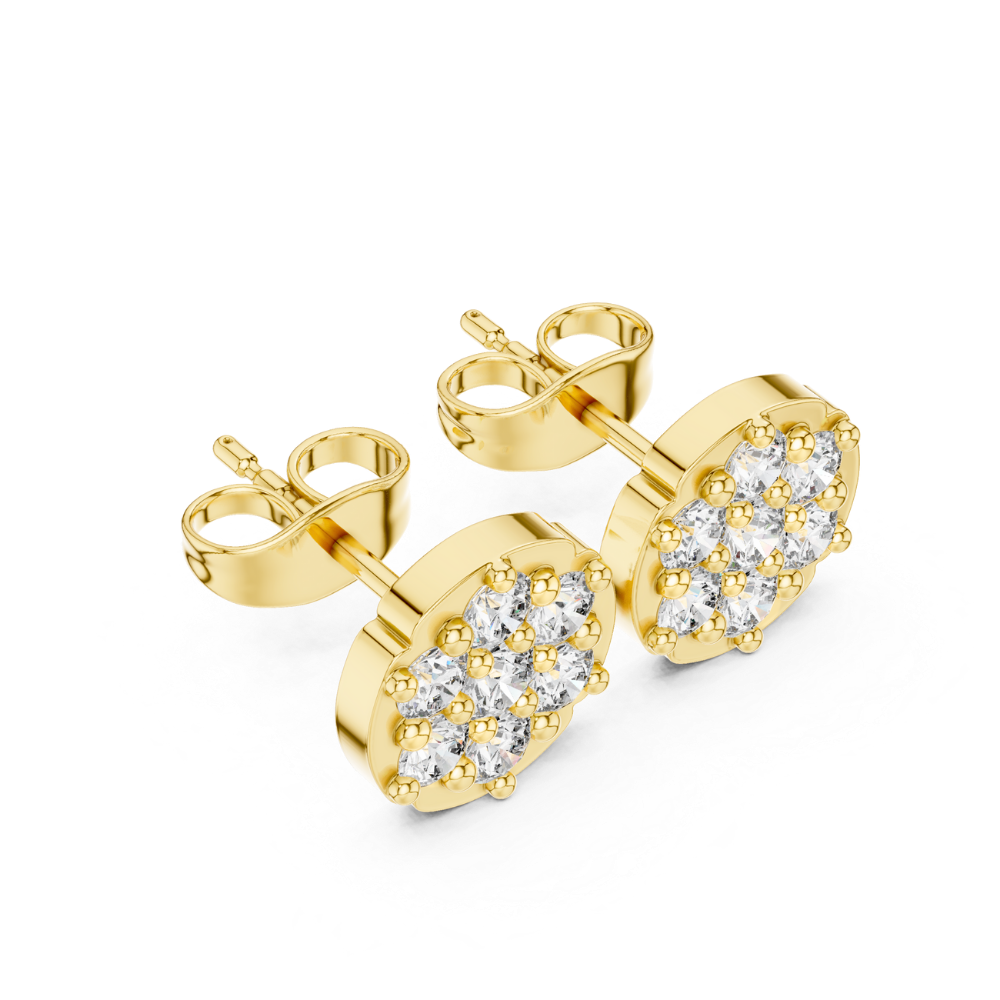 Classic Cluster Diamond Stud Earrings