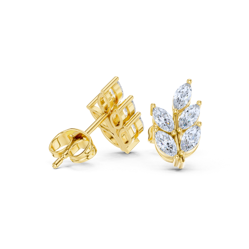 Lustrous Laurel Marquise Diamond Earrings