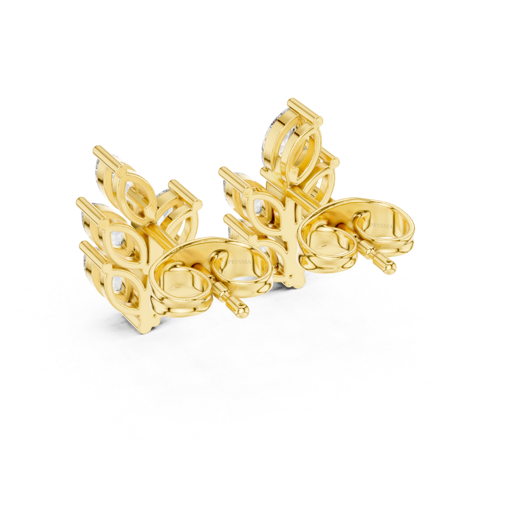 Lustrous Laurel Marquise Diamond Earrings