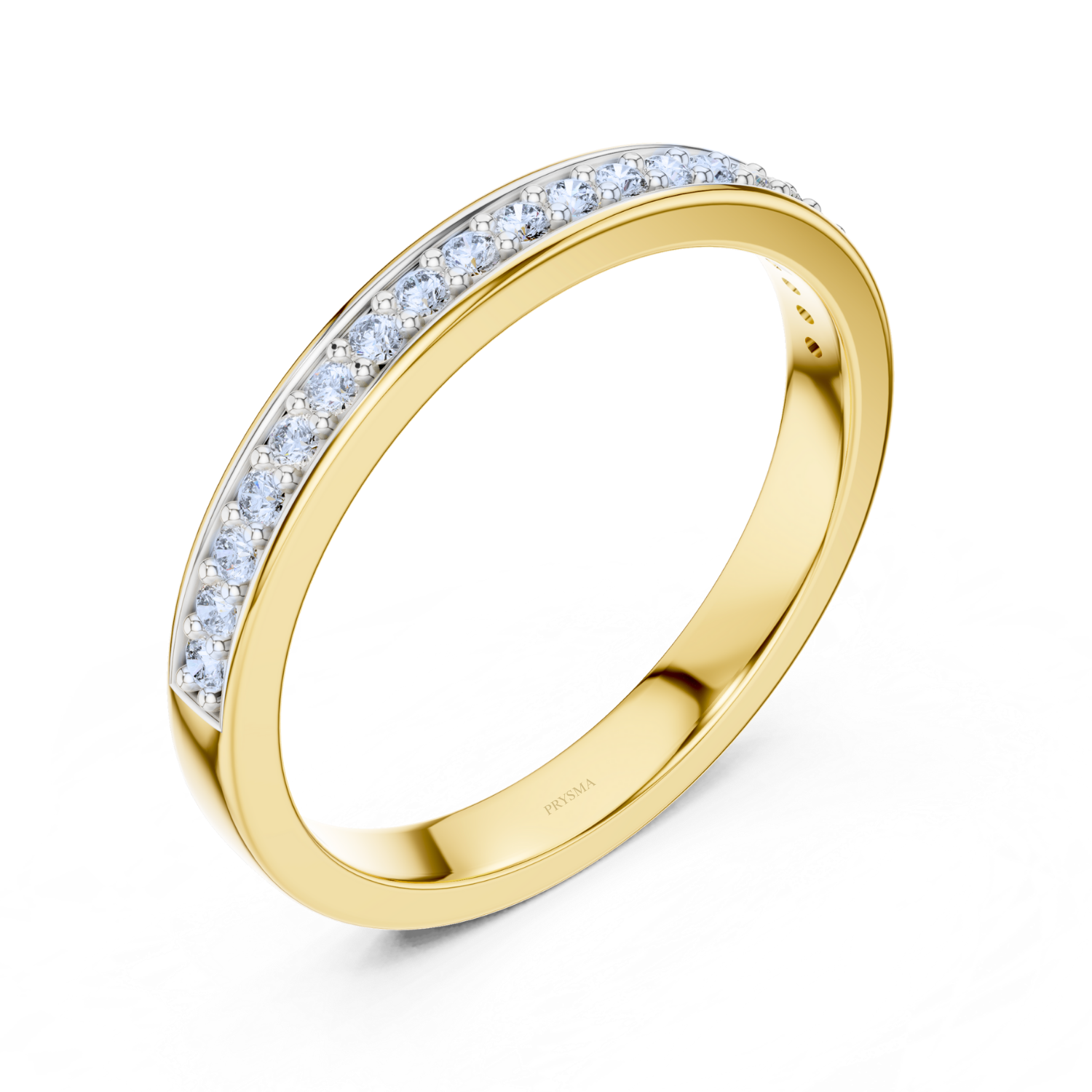 Golden Glint Channel Diamond Ring
