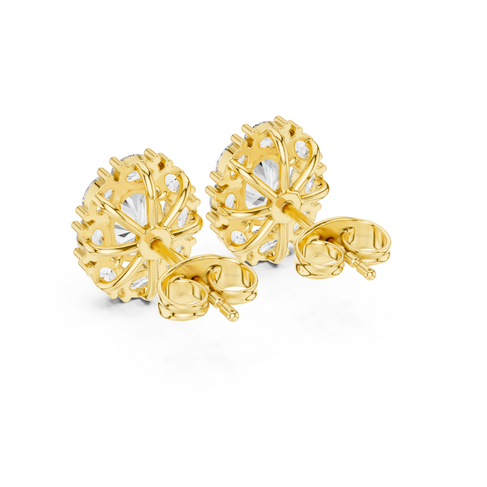 Radiant Oval Cluster Diamond Studs