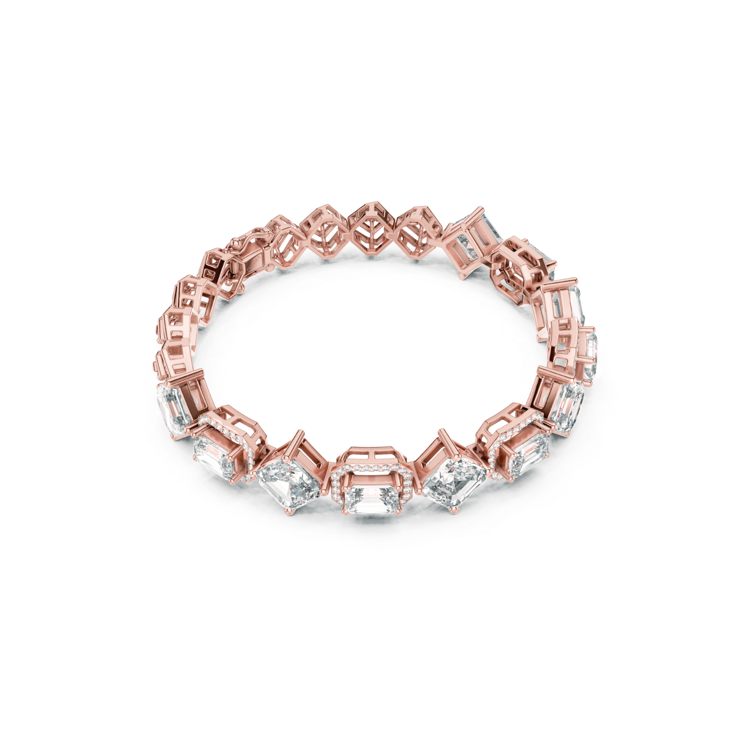 Regal Radiance Emerald-Cut Diamond Bracelet